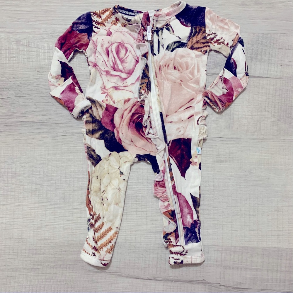 Baby Girl Posh Peanut Black Rose Romper